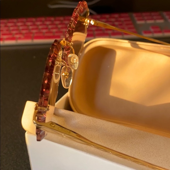 Chloe Scalloped Sunglasses in Gold and Brown main image 4